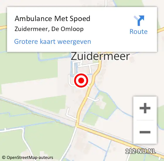Locatie op kaart van de 112 melding: Ambulance Met Spoed Naar Zuidermeer, De Omloop op 28 januari 2022 11:16
