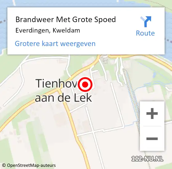 Locatie op kaart van de 112 melding: Brandweer Met Grote Spoed Naar Everdingen, Kweldam op 28 januari 2022 11:25