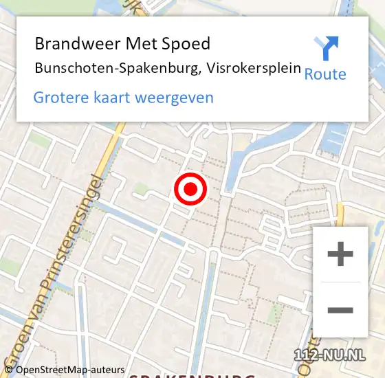 Locatie op kaart van de 112 melding: Brandweer Met Spoed Naar Bunschoten-Spakenburg, Visrokersplein op 28 januari 2022 11:26