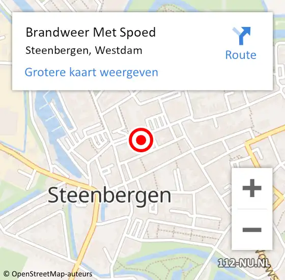 Locatie op kaart van de 112 melding: Brandweer Met Spoed Naar Steenbergen, Westdam op 28 januari 2022 11:30