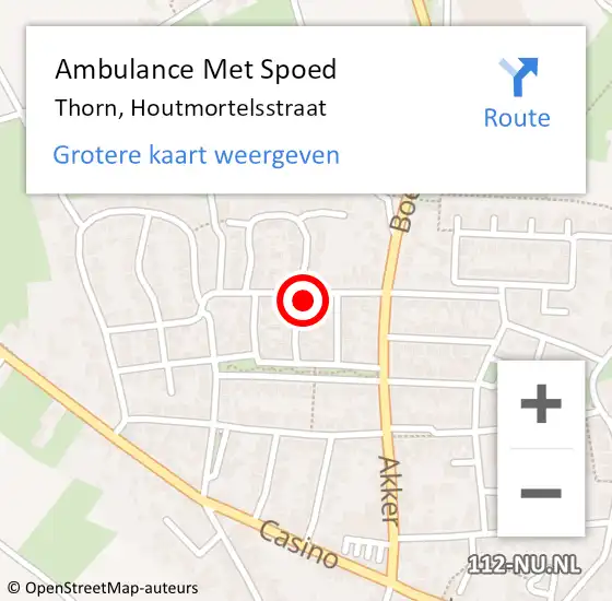 Locatie op kaart van de 112 melding: Ambulance Met Spoed Naar Thorn, Houtmortelsstraat op 28 januari 2022 11:56