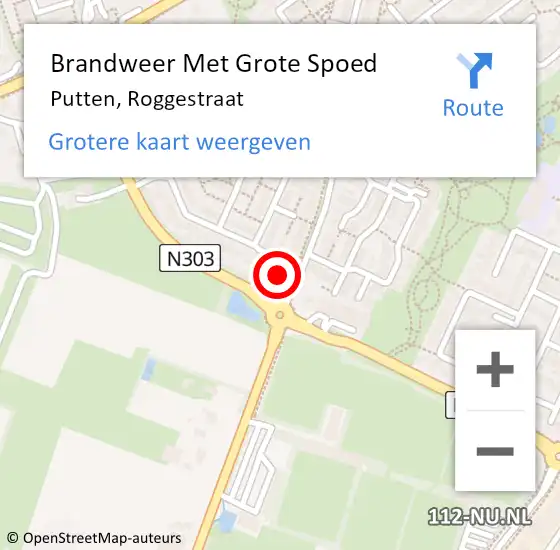 Locatie op kaart van de 112 melding: Brandweer Met Grote Spoed Naar Putten, Roggestraat op 28 januari 2022 12:37