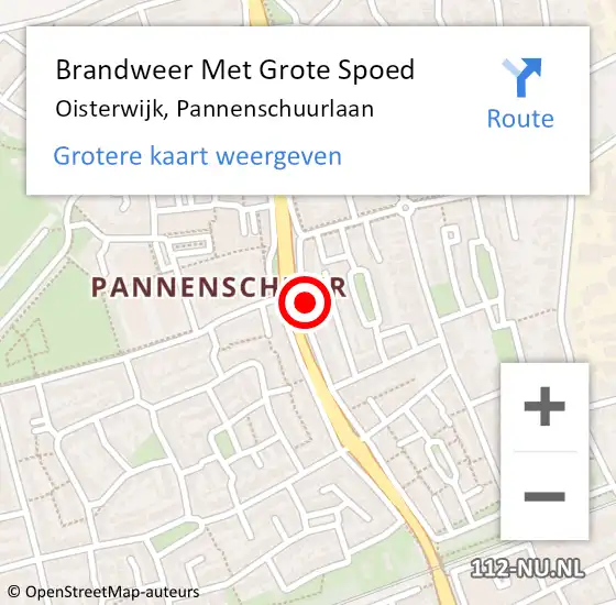 Locatie op kaart van de 112 melding: Brandweer Met Grote Spoed Naar Oisterwijk, Pannenschuurlaan op 28 januari 2022 13:18