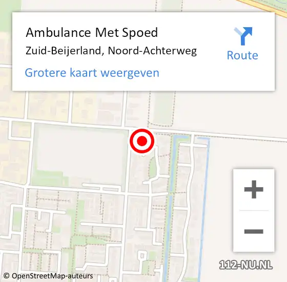 Locatie op kaart van de 112 melding: Ambulance Met Spoed Naar Zuid-Beijerland, Noord-Achterweg op 28 januari 2022 13:36