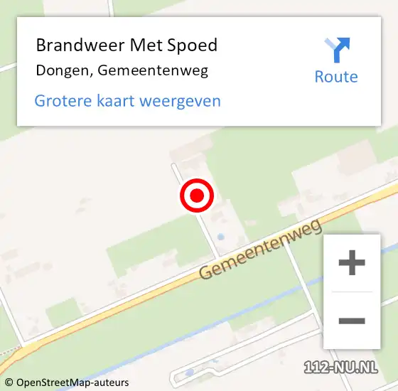 Locatie op kaart van de 112 melding: Brandweer Met Spoed Naar Dongen, Gemeentenweg op 28 januari 2022 13:54