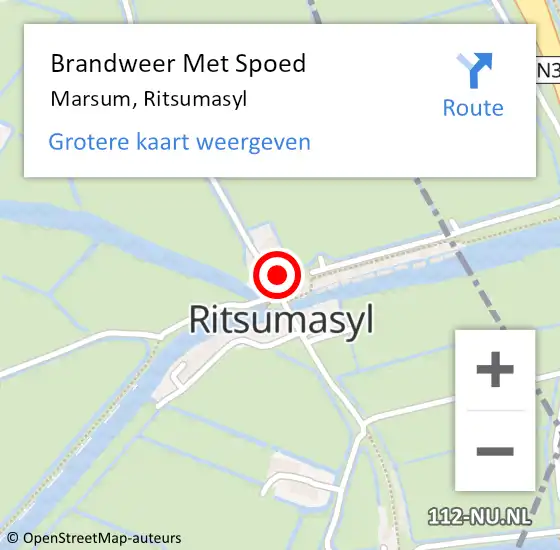 Locatie op kaart van de 112 melding: Brandweer Met Spoed Naar Marsum, Ritsumasyl op 28 januari 2022 14:26