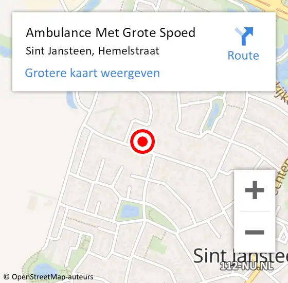 Locatie op kaart van de 112 melding: Ambulance Met Grote Spoed Naar Sint Jansteen, Hemelstraat op 6 juli 2014 16:22
