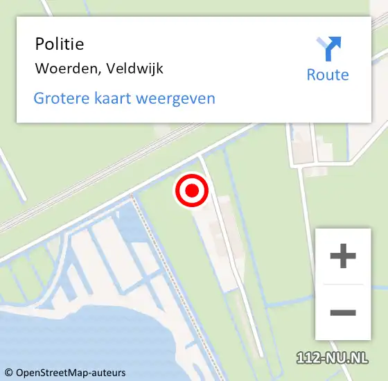 Locatie op kaart van de 112 melding: Politie Woerden, Veldwijk op 28 januari 2022 15:09