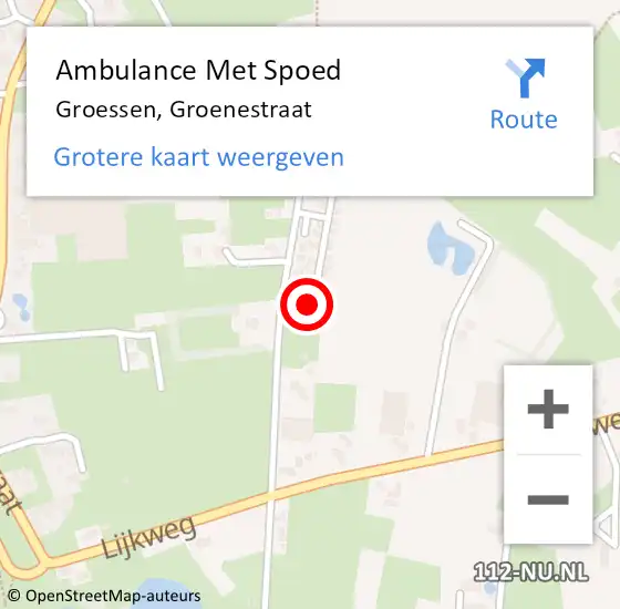Locatie op kaart van de 112 melding: Ambulance Met Spoed Naar Groessen, Groenestraat op 28 januari 2022 15:12