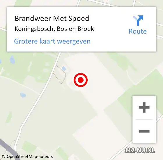 Locatie op kaart van de 112 melding: Brandweer Met Spoed Naar Koningsbosch, Bos en Broek op 28 januari 2022 15:14