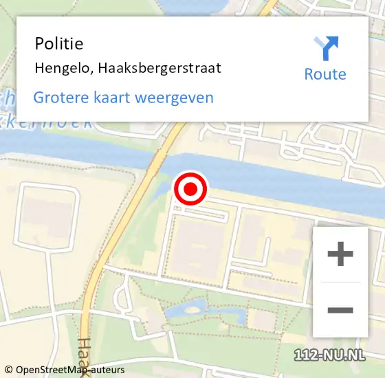 Locatie op kaart van de 112 melding: Politie Hengelo, Haaksbergerstraat op 28 januari 2022 15:36