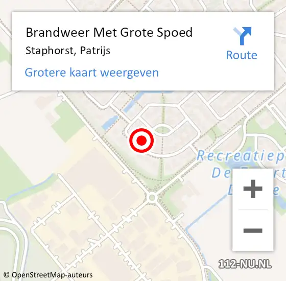 Locatie op kaart van de 112 melding: Brandweer Met Grote Spoed Naar Staphorst, Patrijs op 28 januari 2022 16:07