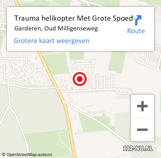 Locatie op kaart van de 112 melding: Trauma helikopter Met Grote Spoed Naar Garderen, Oud Milligenseweg op 28 januari 2022 16:08