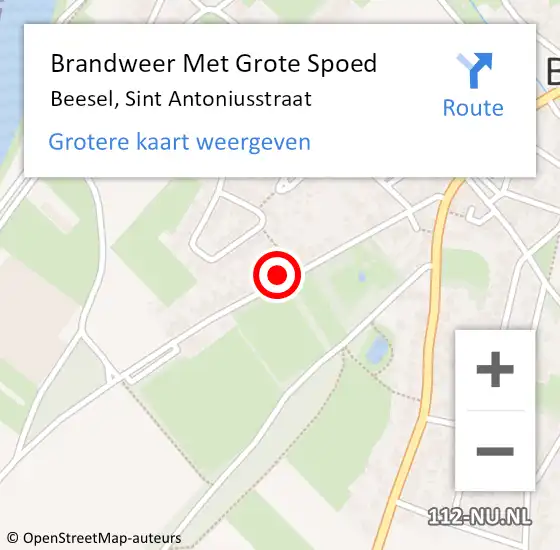 Locatie op kaart van de 112 melding: Brandweer Met Grote Spoed Naar Beesel, Sint Antoniusstraat op 28 januari 2022 16:41