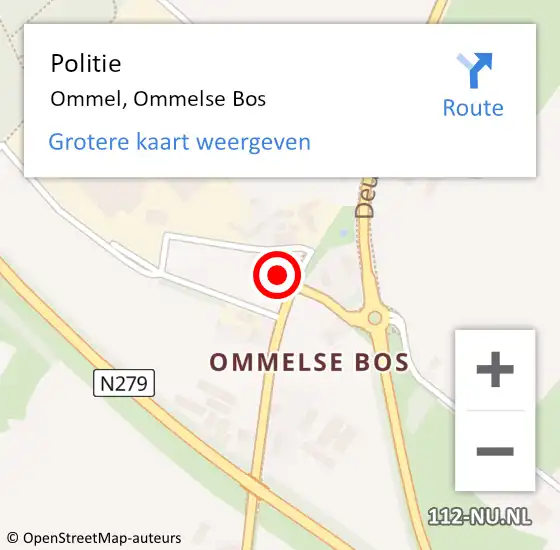 Locatie op kaart van de 112 melding: Politie Ommel, Ommelse Bos op 28 januari 2022 16:44