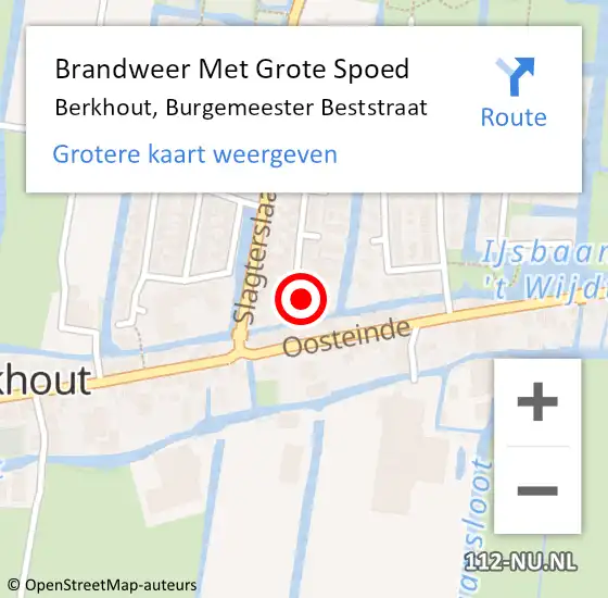 Locatie op kaart van de 112 melding: Brandweer Met Grote Spoed Naar Berkhout, Burgemeester Beststraat op 28 januari 2022 16:45