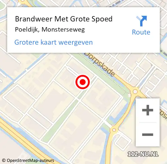 Locatie op kaart van de 112 melding: Brandweer Met Grote Spoed Naar Poeldijk, Monsterseweg op 28 januari 2022 16:50