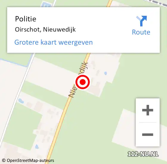 Locatie op kaart van de 112 melding: Politie Oirschot, Nieuwedijk op 28 januari 2022 16:52