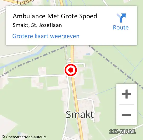 Locatie op kaart van de 112 melding: Ambulance Met Grote Spoed Naar Smakt, St. Jozeflaan op 6 juli 2014 16:40