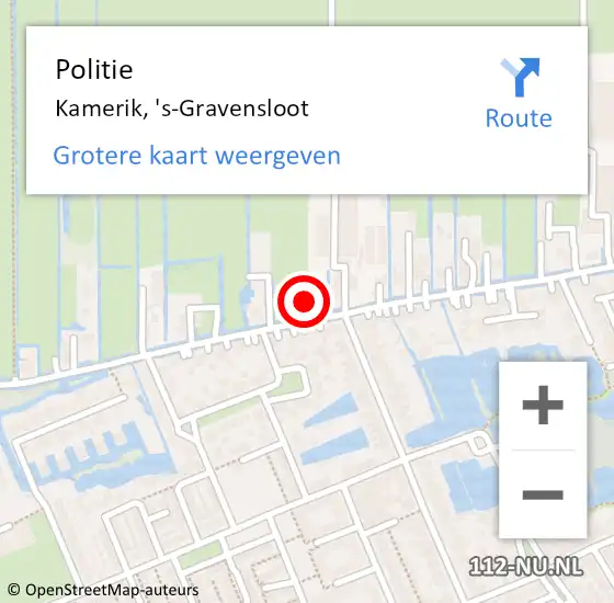 Locatie op kaart van de 112 melding: Politie Kamerik, 's-Gravensloot op 28 januari 2022 17:26
