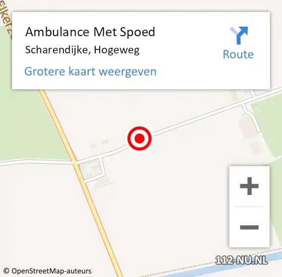 Locatie op kaart van de 112 melding: Ambulance Met Spoed Naar Scharendijke, Hogeweg op 6 juli 2014 16:50