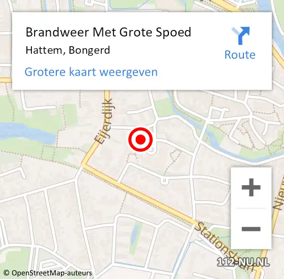 Locatie op kaart van de 112 melding: Brandweer Met Grote Spoed Naar Hattem, Bongerd op 28 januari 2022 18:05