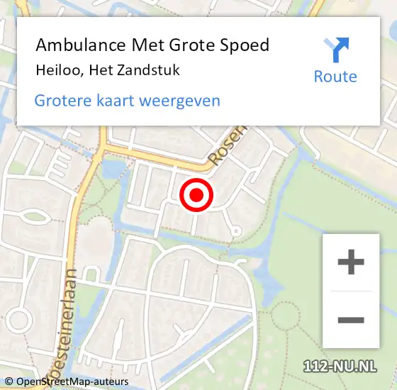 Locatie op kaart van de 112 melding: Ambulance Met Grote Spoed Naar Heiloo, Het Zandstuk op 28 januari 2022 18:11