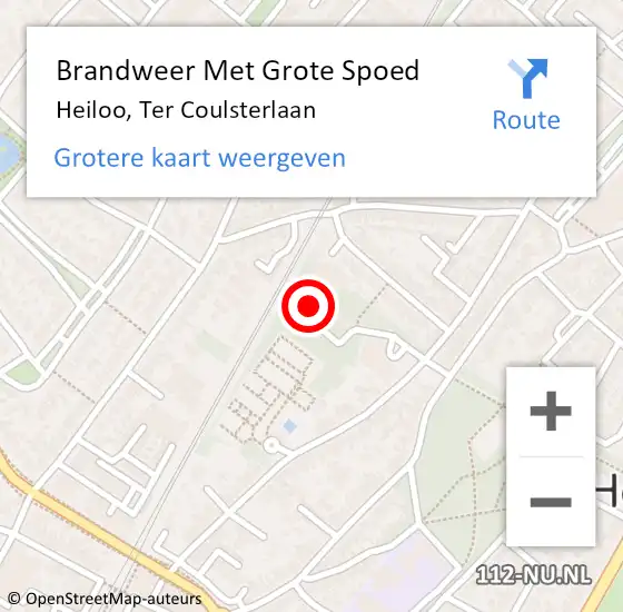 Locatie op kaart van de 112 melding: Brandweer Met Grote Spoed Naar Heiloo, Ter Coulsterlaan op 6 juli 2014 16:55