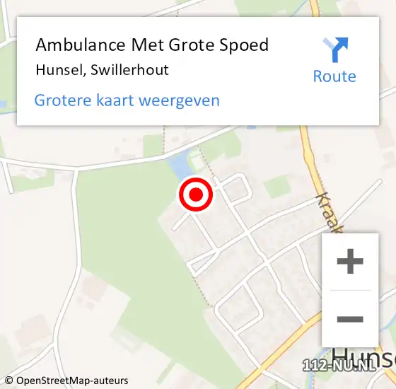 Locatie op kaart van de 112 melding: Ambulance Met Grote Spoed Naar Hunsel, Swillerhout op 28 januari 2022 19:11