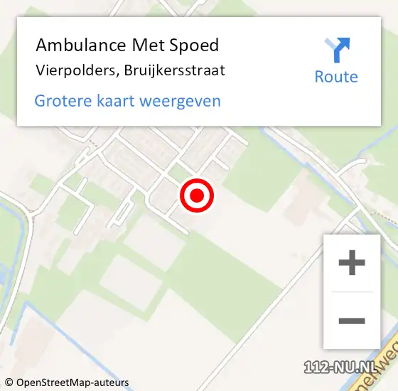 Locatie op kaart van de 112 melding: Ambulance Met Spoed Naar Vierpolders, Bruijkersstraat op 28 januari 2022 19:22