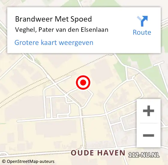 Locatie op kaart van de 112 melding: Brandweer Met Spoed Naar Veghel, Pater van den Elsenlaan op 28 januari 2022 19:48