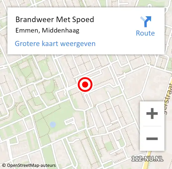 Locatie op kaart van de 112 melding: Brandweer Met Spoed Naar Emmen, Middenhaag op 28 januari 2022 19:49