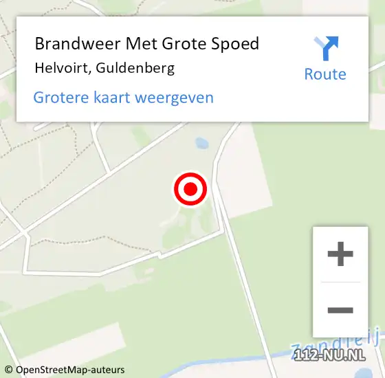 Locatie op kaart van de 112 melding: Brandweer Met Grote Spoed Naar Helvoirt, Guldenberg op 28 januari 2022 20:05