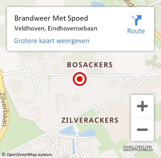 Locatie op kaart van de 112 melding: Brandweer Met Spoed Naar Veldhoven, Eindhovensebaan op 28 januari 2022 20:42