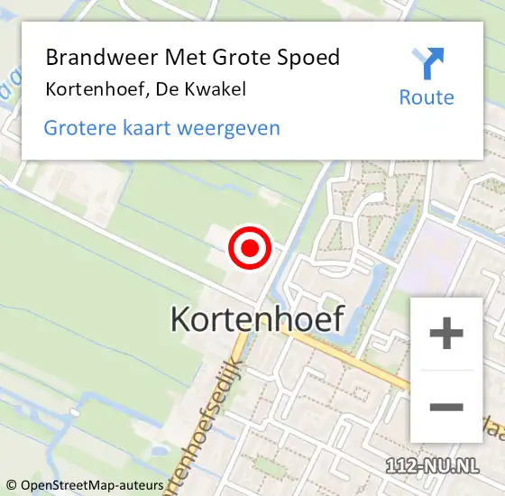 Locatie op kaart van de 112 melding: Brandweer Met Grote Spoed Naar Kortenhoef, De Kwakel op 28 januari 2022 21:00