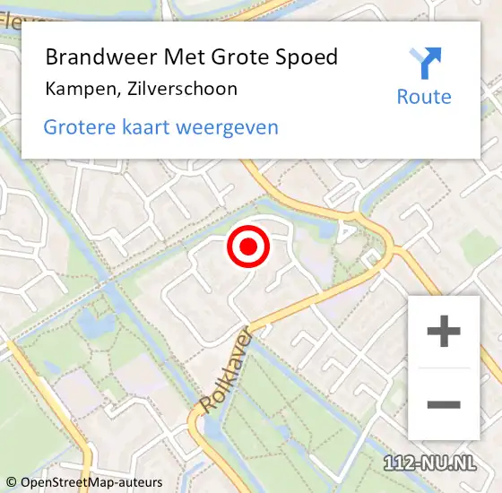 Locatie op kaart van de 112 melding: Brandweer Met Grote Spoed Naar Kampen, Zilverschoon op 28 januari 2022 21:14