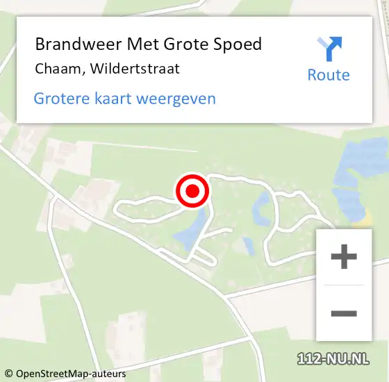 Locatie op kaart van de 112 melding: Brandweer Met Grote Spoed Naar Chaam, Wildertstraat op 28 januari 2022 21:19