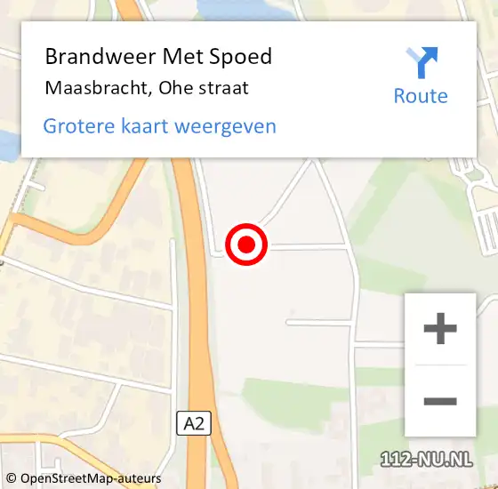 Locatie op kaart van de 112 melding: Brandweer Met Spoed Naar Maasbracht, Ohe straat op 28 januari 2022 21:36