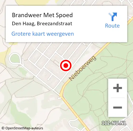 Locatie op kaart van de 112 melding: Brandweer Met Spoed Naar Den Haag, Breezandstraat op 28 januari 2022 21:39