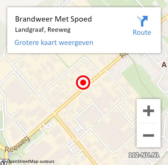 Locatie op kaart van de 112 melding: Brandweer Met Spoed Naar Landgraaf, Reeweg op 28 januari 2022 22:23