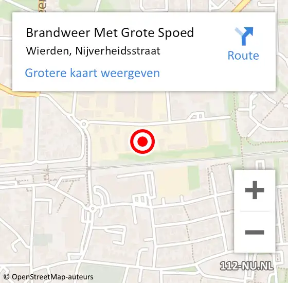 Locatie op kaart van de 112 melding: Brandweer Met Grote Spoed Naar Wierden, Nijverheidsstraat op 28 januari 2022 23:23