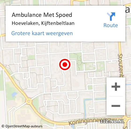 Locatie op kaart van de 112 melding: Ambulance Met Spoed Naar Hoevelaken, Kijftenbeltlaan op 28 januari 2022 23:26