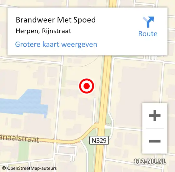 Locatie op kaart van de 112 melding: Brandweer Met Spoed Naar Herpen, Rijnstraat op 28 januari 2022 23:29