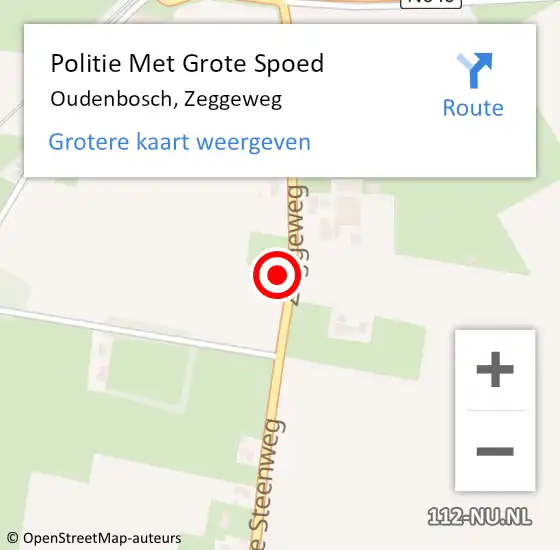 Locatie op kaart van de 112 melding: Politie Met Grote Spoed Naar Oudenbosch, Zeggeweg op 28 januari 2022 23:46