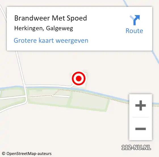 Locatie op kaart van de 112 melding: Brandweer Met Spoed Naar Herkingen, Galgeweg op 29 januari 2022 01:22