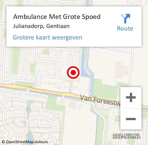 Locatie op kaart van de 112 melding: Ambulance Met Grote Spoed Naar Julianadorp, Gentiaan op 29 januari 2022 01:53