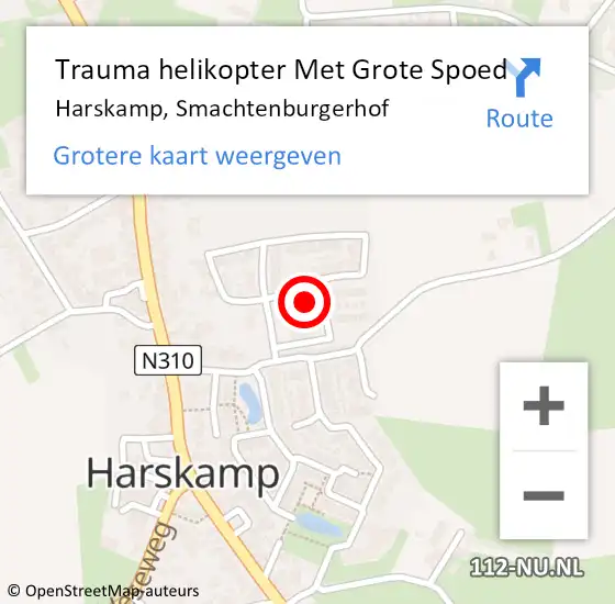 Locatie op kaart van de 112 melding: Trauma helikopter Met Grote Spoed Naar Harskamp, Smachtenburgerhof op 29 januari 2022 01:55