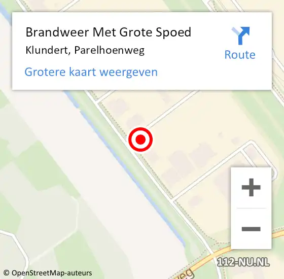 Locatie op kaart van de 112 melding: Brandweer Met Grote Spoed Naar Klundert, Parelhoenweg op 29 januari 2022 02:27