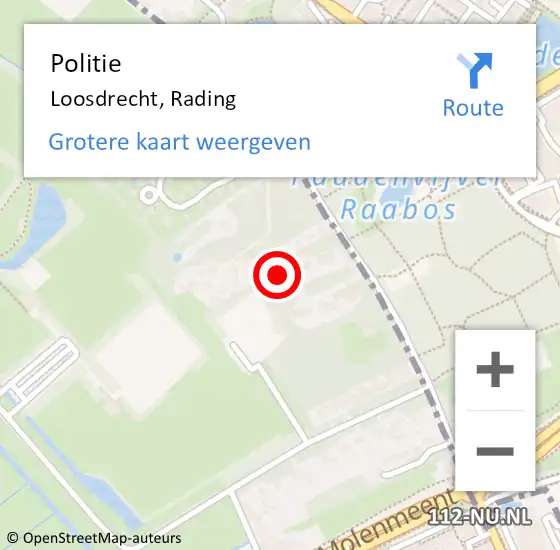 Locatie op kaart van de 112 melding: Politie Loosdrecht, Rading op 29 januari 2022 03:08