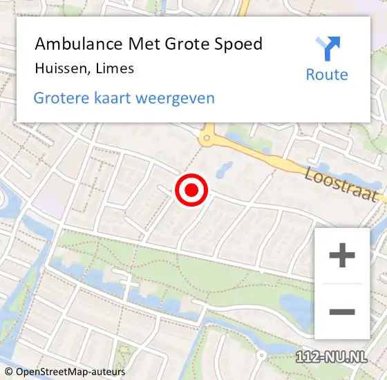 Locatie op kaart van de 112 melding: Ambulance Met Grote Spoed Naar Huissen, Limes op 29 januari 2022 05:22